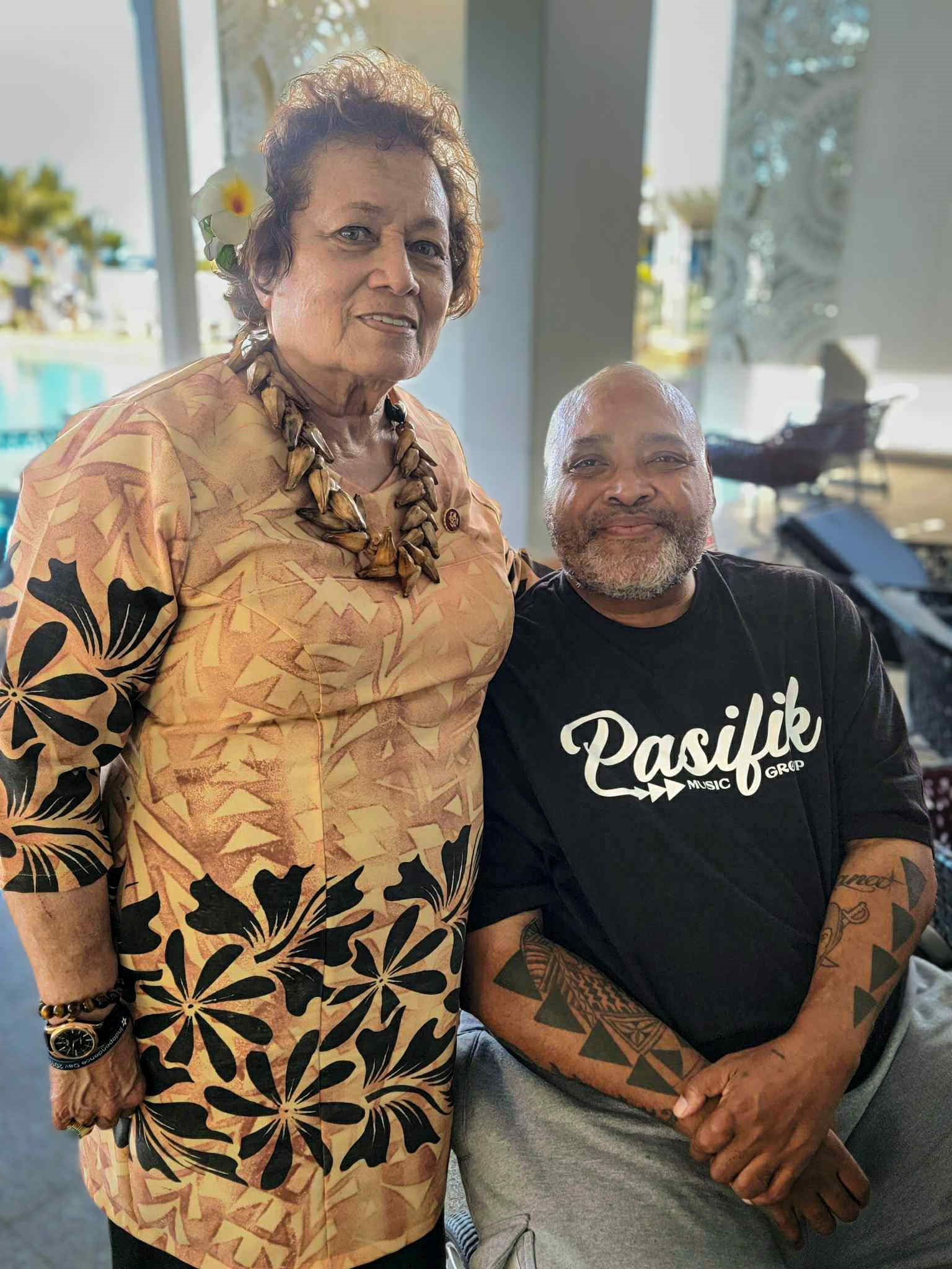 Congresswoman Amata with legendary musician George Fiji Veikoso