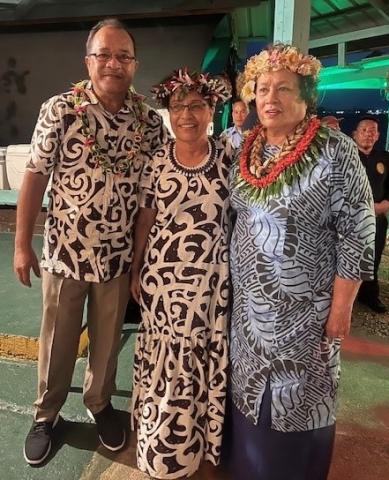 Congresswoman Amata with President Heine and her husband the First Gentleman of RMI Tommy Kijiner