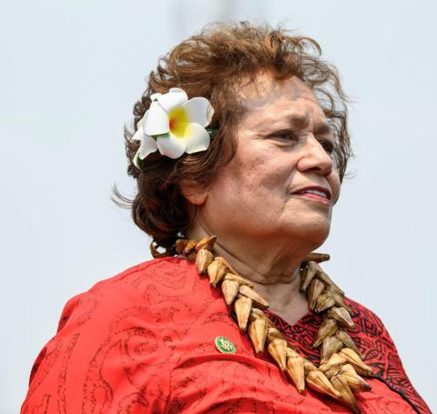 Congresswoman Aumua Amata at a Capitol press conference - file photo