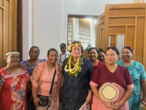 Pictured in RMI with women of the Bikini Atoll
