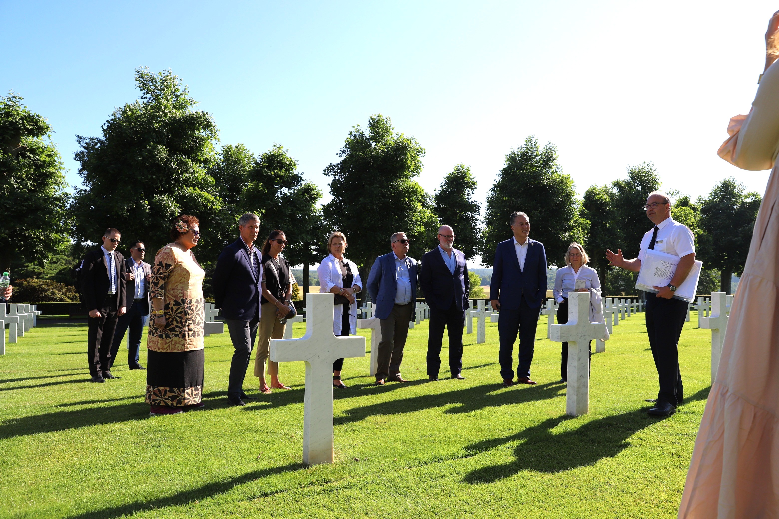 Briefing at Aisne Marne American Cemetery in 2023
