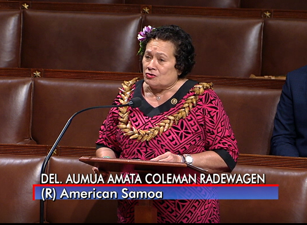 Congresswoman Amata in House floor speech supporting Navy Blue Water Veterans (file photo)