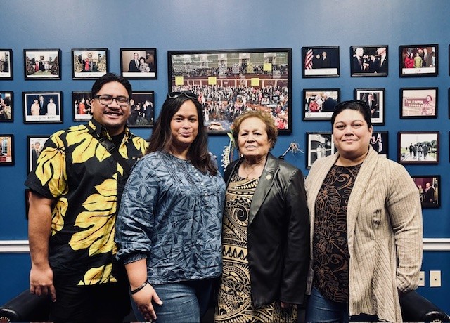Congresswoman Amata with American Samoa Dept of Homeland Security team Meshake Gaisoa, Jolene Mageo Kava, and Sharma Sapolu