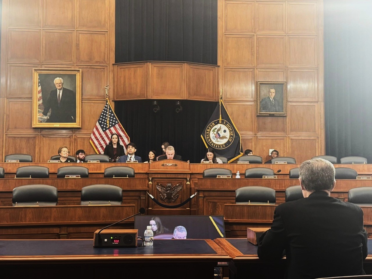 Subcommittee hearing on human rights concerns, Chairman Smith (center), Congresswoman Amata (left)