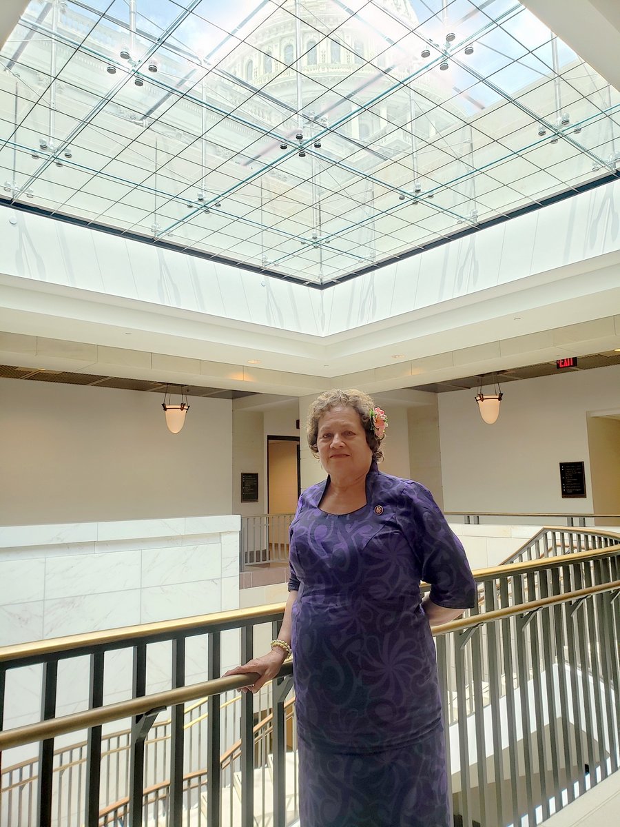 Congresswoman Amata with the Capitol Dome in the skylight