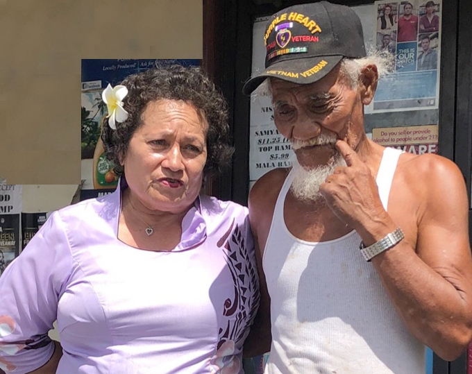 Congresswoman Amata with Purple Heart Medal recipient Fautanu Mamea