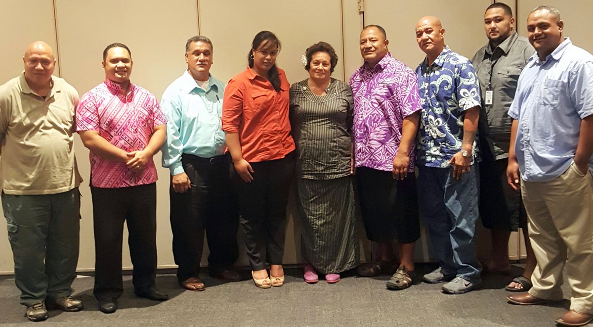 Amata and AS Police officers with Police Chief