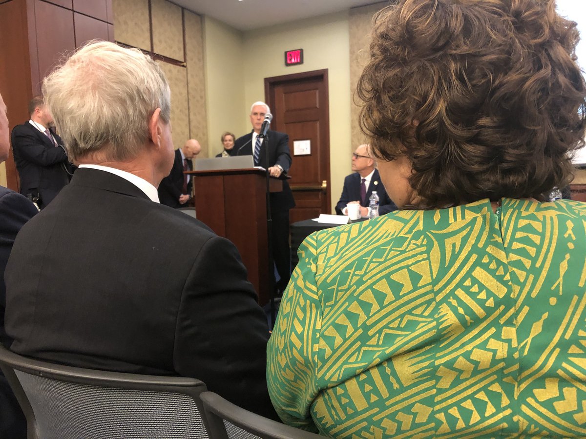 Amata and other Members are briefed by Vice President Pence on national health efforts