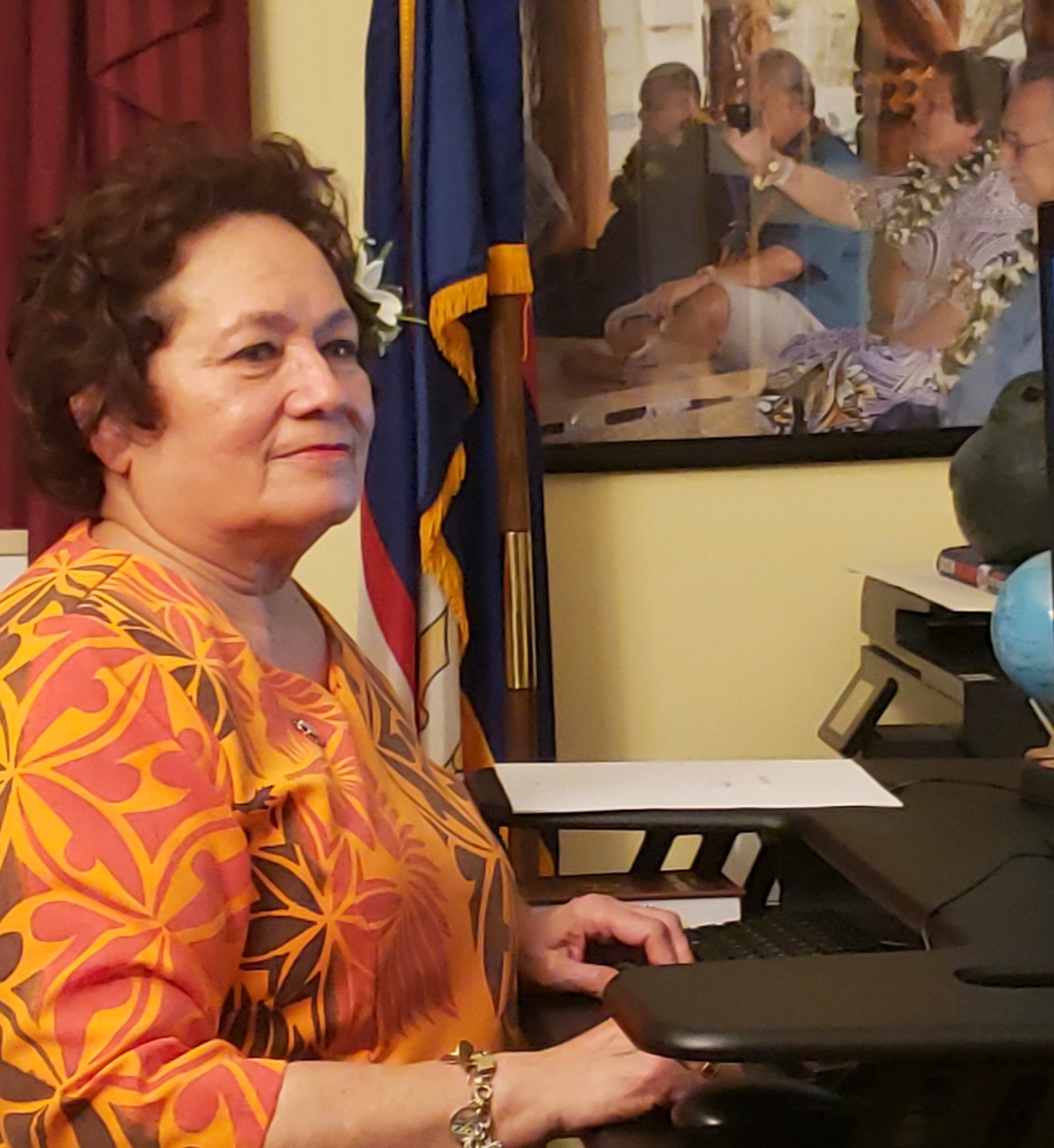 Amata at work in the American Samoa congressional office in DC