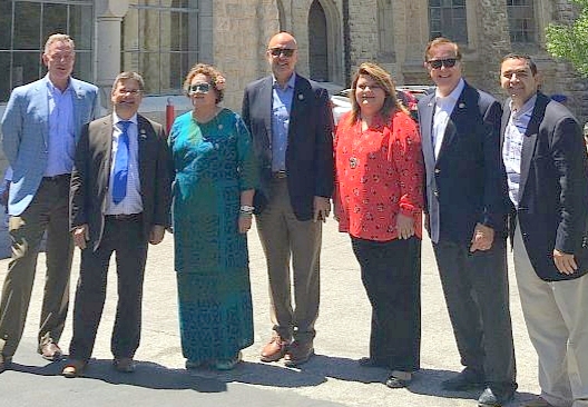 Amata with bipartisan Members of Congress on visit to troops, Israel and Qatar