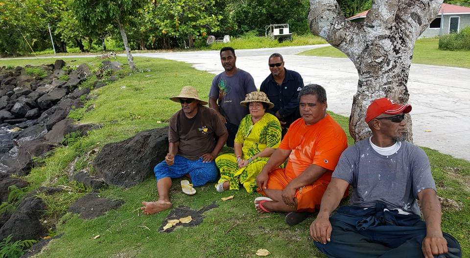 Amata with farmers in Ta'u in the Manu'a Islands (file photo)