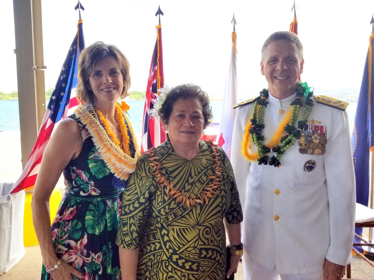 Amata with the New Commander of PACOM, ADM Phil and Mrs. Davidson