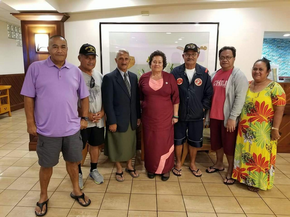 Amata with veterans discussing access to VA health care. Our veterans often have to travel to Honolulu for health services.