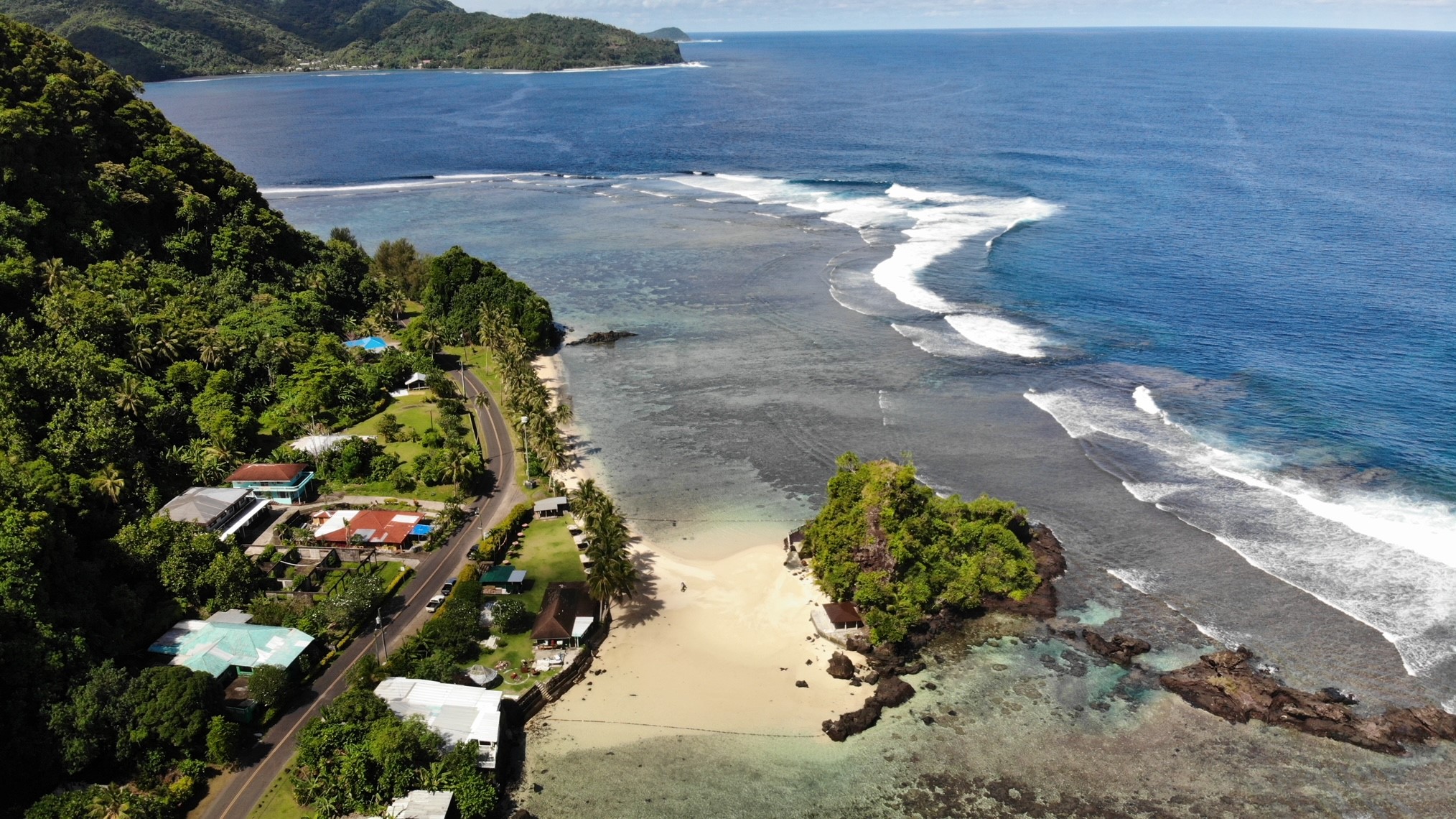 American Samoa road and scene