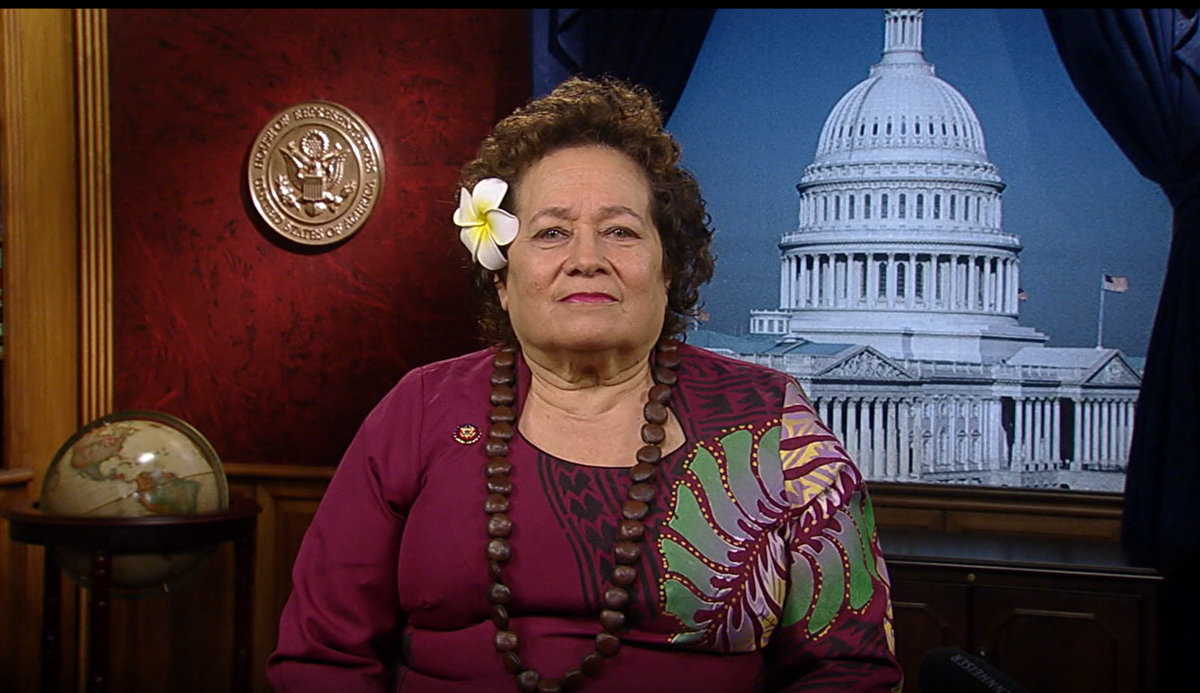 Congresswoman Amata recording remarks honoring Asian and Pacific American Heritage
