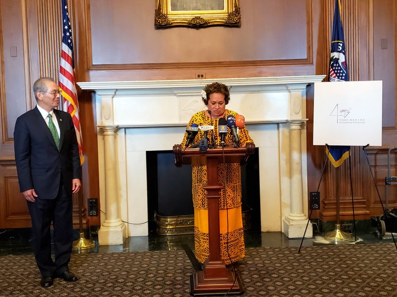 Congresswoman Amata speaking about the Taiwan Relations Act