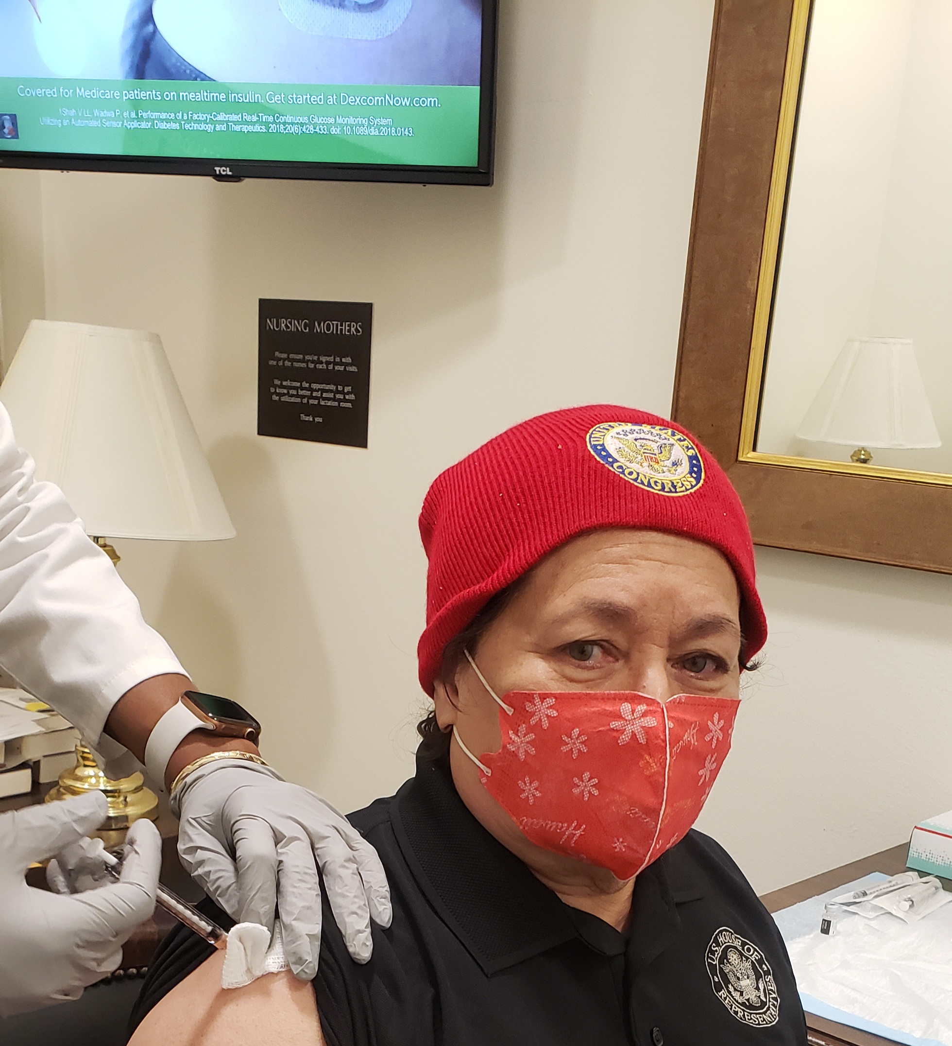 Congresswoman Amata taking the Covid vaccine