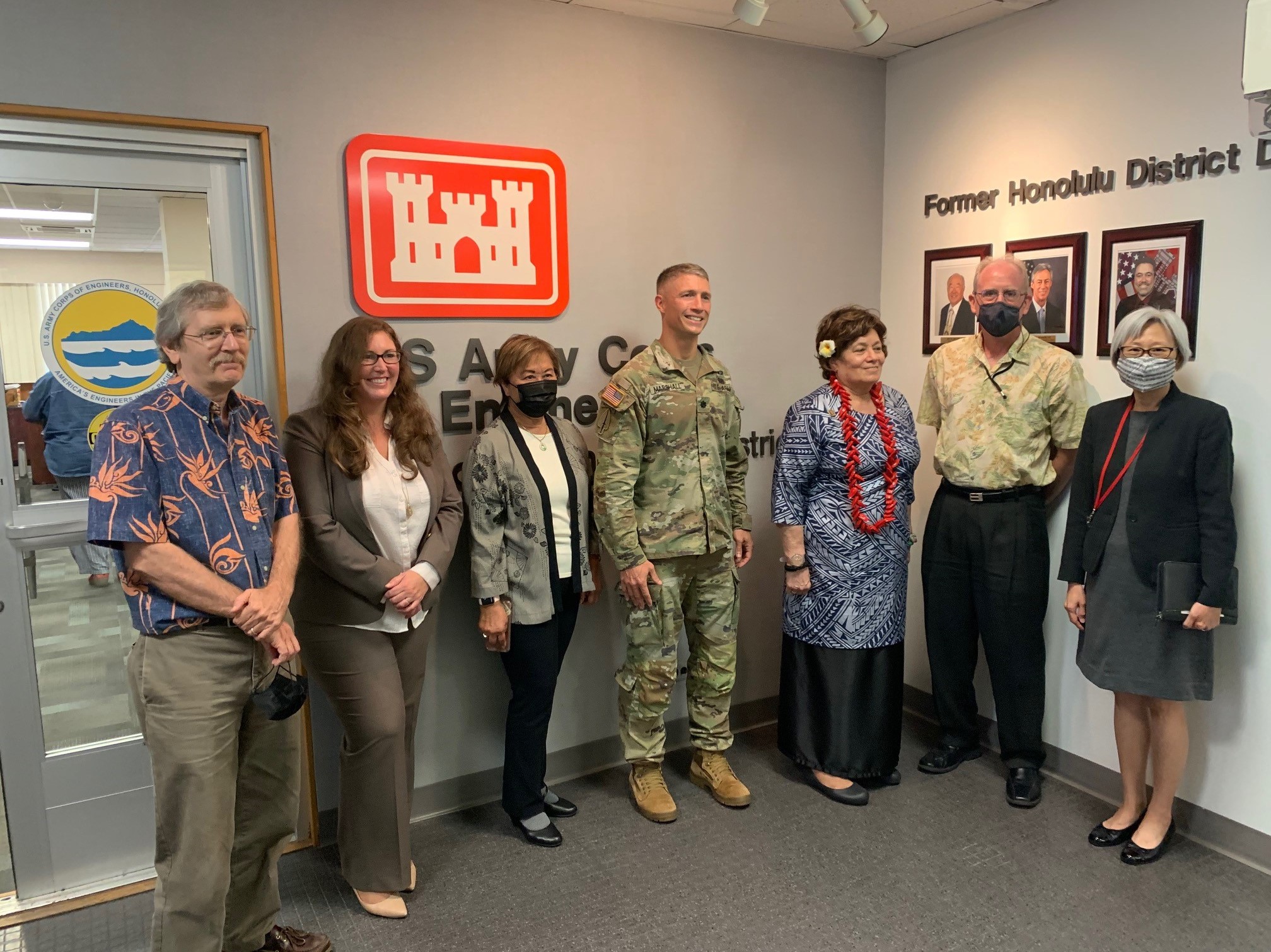 Congresswoman Amata with Lt. Col. Marshall and the Honolulu District Army Corps of Engineers