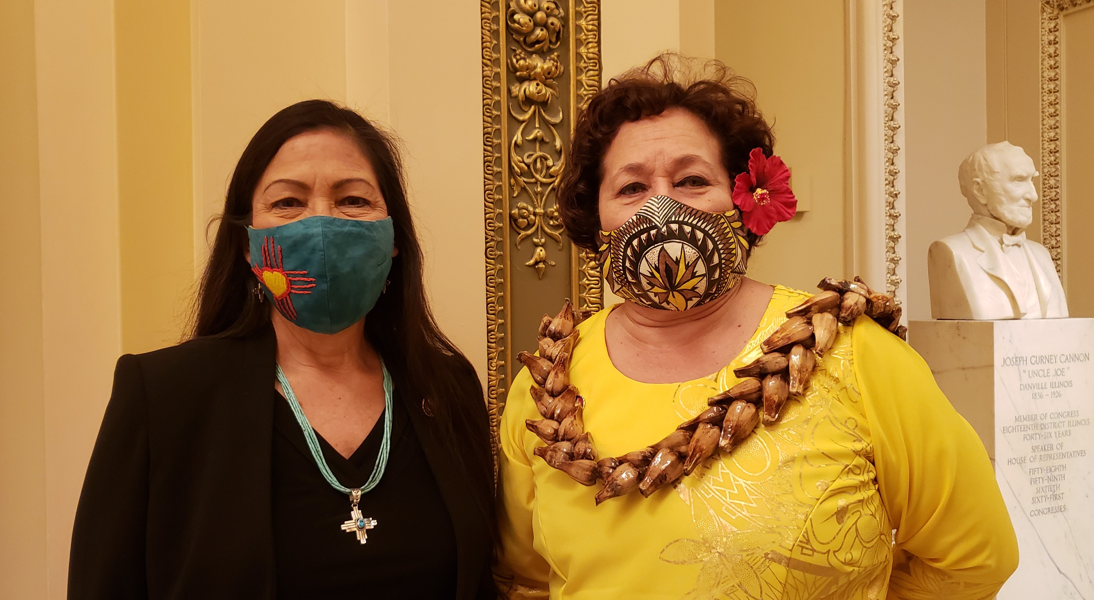 Congresswoman Amata with Secretary of the Interior Deb Haaland at the US Capitol earlier this year