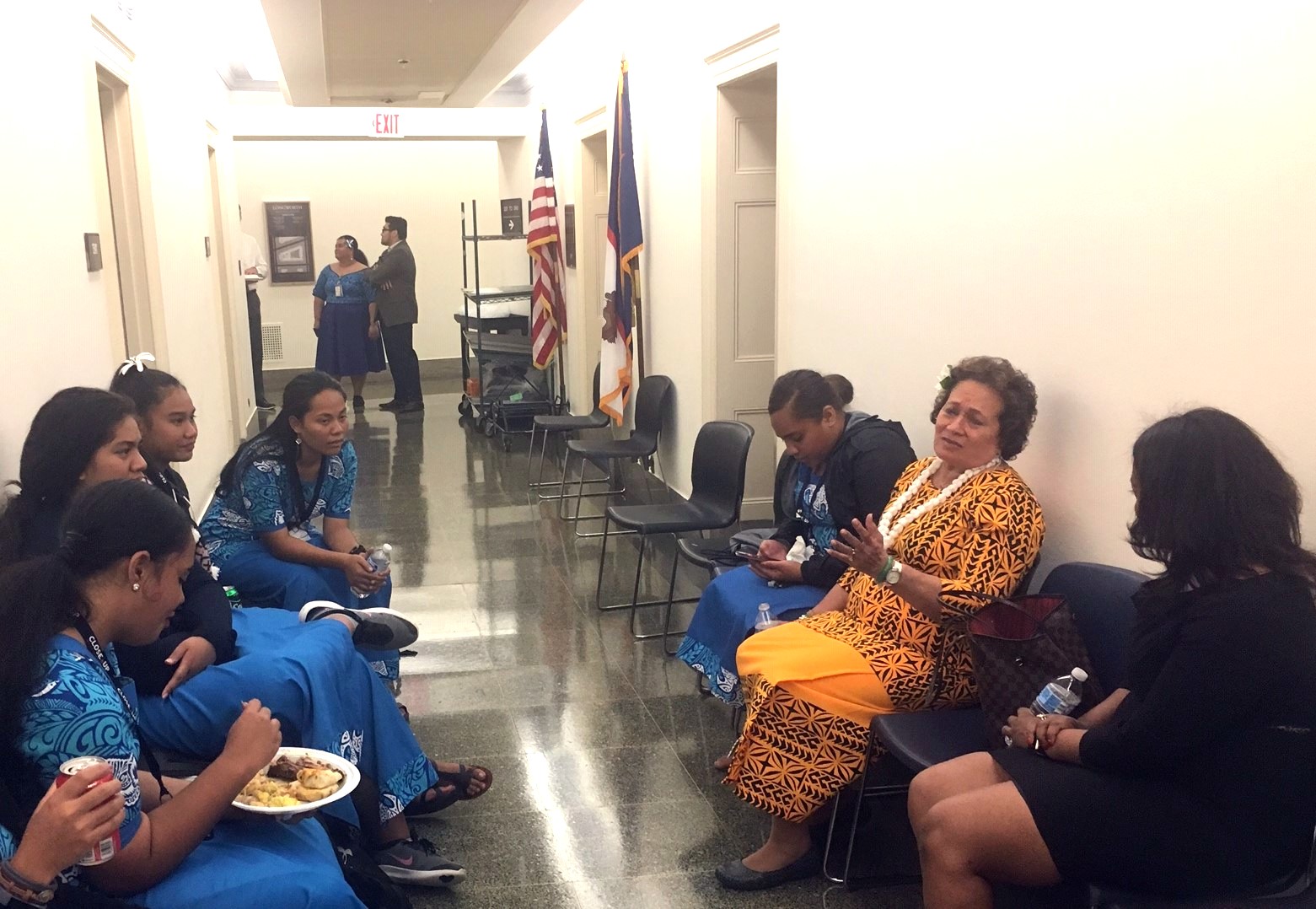 Congresswoman Amata with the Close-Up students during lunch