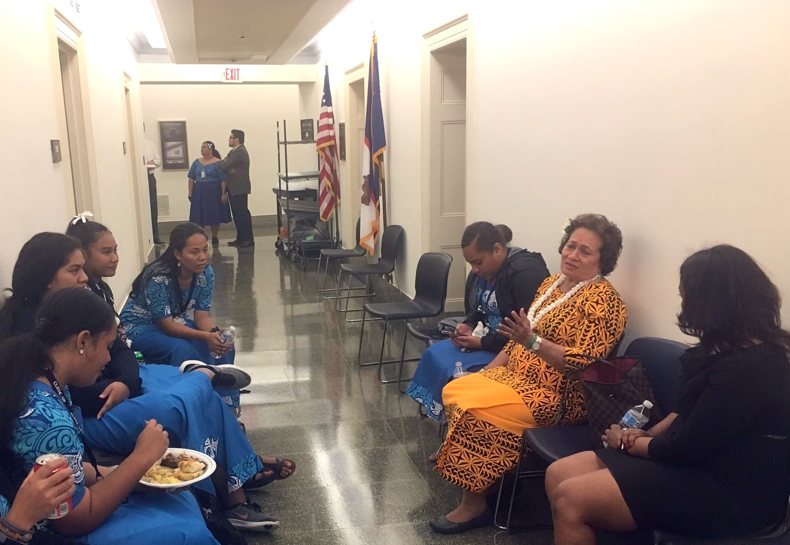 Congresswoman Amata with the Close-Up students during lunch