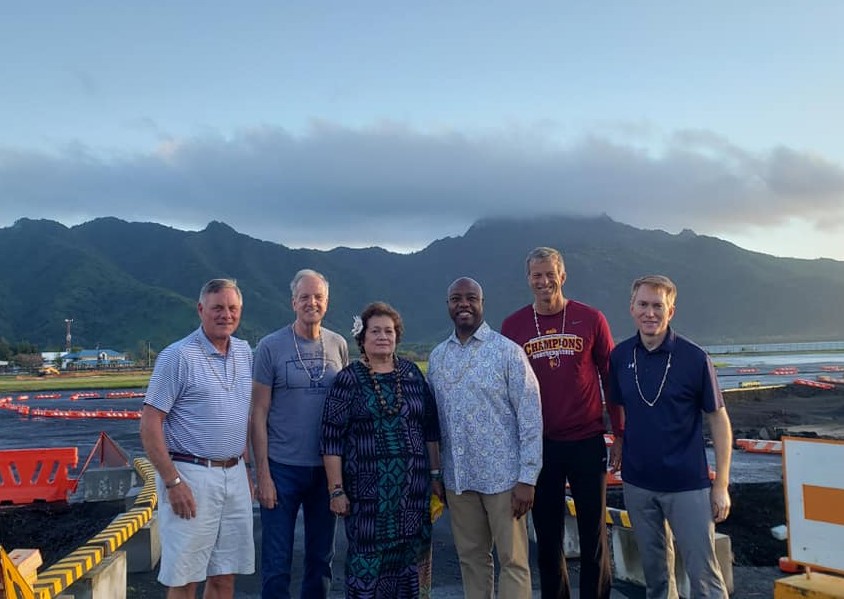 File photo in American Samoa with five senators who were influential in the CARES Act through Committee and leadership roles