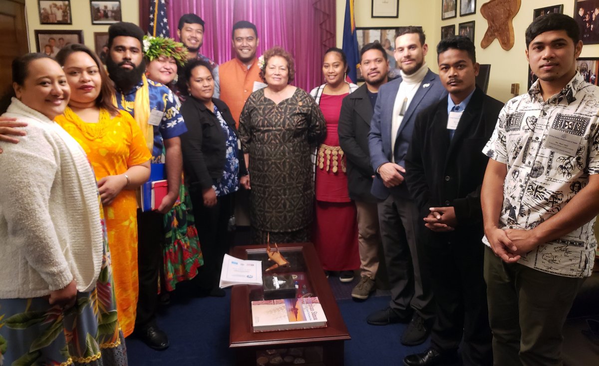 State Department group with Congresswoman Amata in American Samoa's congressional office