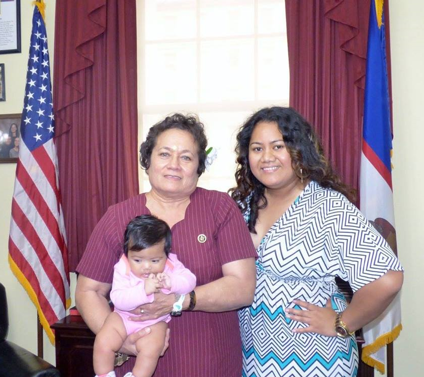 Congresswoman with constituent and baby