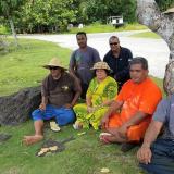 Amata with farmers in Ta'u in the Manu'a Islands 