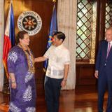 Congresswoman Amata speaking with President Marcos