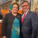 Congresswoman Amata with Speaker Mike Johnson in the US House of Representatives