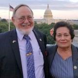 Dean of the House Young and Congresswoman Amata pictured in front of the US Capitol