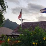 Flags flying in American Samoa
