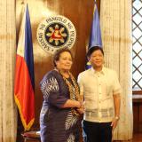 Greeting President Marcos