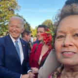 President Biden is in this photo by Congresswoman Amata taken on the White House South Lawn last Wednesday