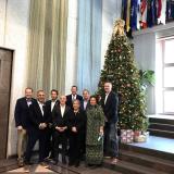 Rep. Zeldin (pictured at left end of the group) and Rep. Amata on Christmas Eve during CODEL to visit military stationed in the Middle East (file photo)