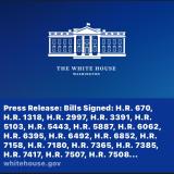 WH bills signed
