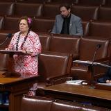 Amata speaking on the House floor in May 2025 for passage of her South Pacific Tuna Treaty Act