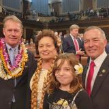 Congresswoman Amata and her granddaughter with Congressman Moylan of Guam and Congressman Ed Case of Hawaii