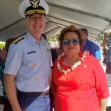 Congresswoman Amata with ADM Kevin Lunday, Commandant, US Coast Guard - file photo during his command of the 14th District