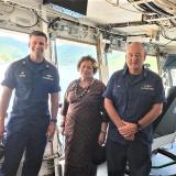 Congresswoman Amata with Admiral Michael Day, Commander of the 14th District, and the CGC Juniper’s commanding officer Lt. Commander Timothy Bonner