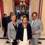 Congresswoman Amata with Arthur and Peggy Hannemann at the Speaker's reception in his Capitol offices