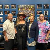 Congresswoman Amata with Teacher of the Year Mikaela Saelua and her parents Rep Fiu and Catherine Saelua