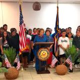 Reading the Declaration of Independence with Tafuna students