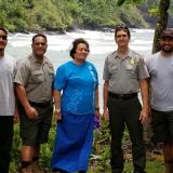 Rep. Amata with former Sup. Scott Burch and Ranger Pua Tuaua Jr. and hardworking maintenance crew at Amalau Bay - file photo 