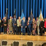 Secretary Burgum (center) with leaders for IGIA meeting