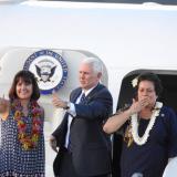 Amata and VP Pence Boarding plane in AS