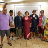 Amata with veterans discussing access to VA health care. Our veterans often have to travel to Honolulu for health services.