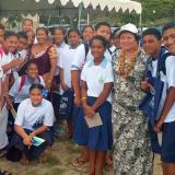 Amata with school children
