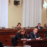 Congresswoman Amata asking a question of Secretary Bernhardt (left)